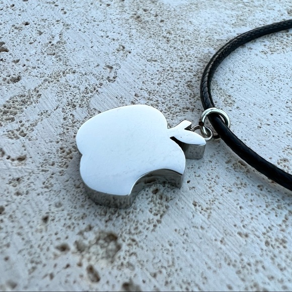 Apple Pendant 🍎 with Faux Leather Cord - Picture 1 of 6